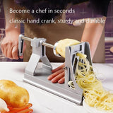 Manual Rotary Cabbage Graters, Cheese Grater Shredder, with 3 Interchangeable Blades, Hand Crank, V1369-AZ3-W-03103