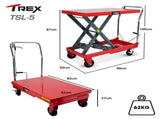 T-REX 500KG Hydraulic Scissor Lift Platform Trolley, Heavy-Duty, for Material Handling V219-VHWLFCTRH5SA