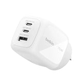 Belkin BoostCharge Pro 70W 3-Port GaN Wall Charger - White , Compact & Powerful, Laptop V1202-V2-MPA-WCH018AUWH