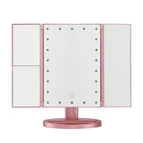 Embellir Tri-fold Makeup Mirror 1X2X3X Magnifying with LED Light Travel Portable Pink MM-E-TRI-3424LED-RGD