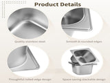16PCS Stainless Steel Hotel Pans, 1/6 Size 4" Deep Commercial Buffet Steam Table Food Containers V1192-AZ-W-18384