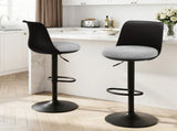 Artiss 2x Bar Stools Kitchen Swivel Gas Lift Counter Dining Chair Curved Black BA-BB-8097C-BKX2