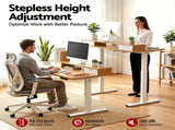 Artiss Electric Standing Desk Height Adjustable Sit Stand Desk Home Office HASD-ET156E-SHELF-WD-AB
