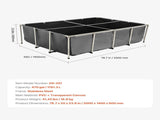 Canvas Fish Pond, 1781.3L Above Ground Fish Pond, PVC Koi Tank with Clear Viewing Panel, Rectangular V952-DSYCHSDTMC21LEAON002V0