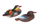 2PCS Floating Mandarin Duck Statue Resin Cute Animal Decor Sculpture Ornament for Outdoor Garden V1294-YM0521-3111230091211