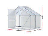 Green Fingers Greenhouse Aluminium Polycarbonate Premium Garden Storage Shed 1.3Mx1.9Mx2.0M GH-ALU-126X190-TP-AB