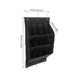 Over The Door Shoe Organizer Black Polyester Fabric for Narrow Doors and Closet Storage V1366-AZ2-W-19609