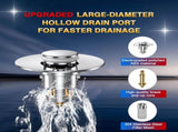 Bathroom Sink Drain Stopper - Pop Up Drain Plug with 4 Replacement Filters Basket, Removable V1189-LWWAL-20260325-00100