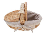 Wicker Picnic Basket with Removable Liner Empty Picnic Hamper Basket with Lid and Handle for Easter V1294-YM0901-3111250051113