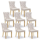 AADEN 8x Velvet Dining Chairs with Golden Metal Legs-Beige V226-SW1501BG-4