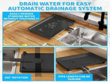2-Tier Sink Rack with Utensil Holder and Drip Tray, Black, for Kitchen Sink Drain V1188-MS-325-1198