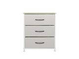 Levede Chest of 3 Drawers Bedside Table Beige CH1051-CR