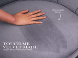 Armchair Padded Lounge Chair Accent Velvet Shell Scallop GREY V274-FT-VAC-1596-GY