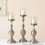 SOGA 43.3cm Glass Candlestick Candle Holder Stand Pillar Glass/Iron Metal CANDLESTICK211