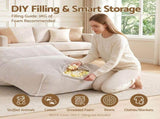 Artiss Bean Bag Chair Cover Soft Corduroy Stuffed Animal Storage Bean Bag Cover for BD-COVER-LOUNGE-S-BE
