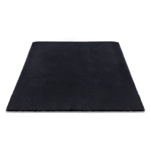 Artiss Floor Rug 200x290cm Plush Area Shaggy Rug Living Room Bedroom Carpet Black FLR-FLU01-200X290-BK