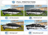 20-22FT700cm*320cm Boat Cover Trailerable Marine Grade 210D grey V1188-ZXY-01-17