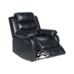 Chelsea 3R+1R+1R Seater Finest Leatherette Recliner Feature Console LED Light Ultra Cushioned V43-SET-CHLS-3-1-1-BL