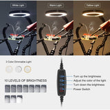Helping Hands Soldering Third Hand PCB Holder with 5 Flexible Arms and 3 Adjustable Light Settings V1237-ZY-528-020