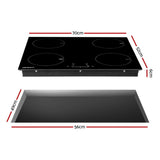 Devanti Electric Induction Cooktop 70cm Ceramic 4 Zones Stove Cook Top Hot Plate 7000W CT-IN-D-YL-IF7004C-70
