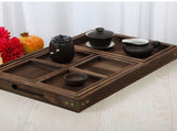 Wood Tea Tray Fade Resistant Exquisite Retro Reinforced Rectangular Tea Serving Tray V1294-YM0703-3118230027311