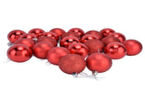 24Pcs Christmas Tree Ball 6cm Glittering Decoration Ornament for Home Party OfficeRed V1294-YM0523-3117210198812
