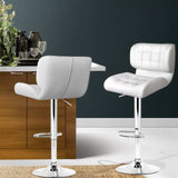 Artiss 2x Bar Stools Gas Lift Leather Padded White BA-TW-4059-WHX2