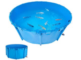 Canvas Fish Pond, 1700 L Capacity Above Ground Fish Pond, Foldable PVC Koi Tank, Round Goldfish Tank V952-DSYCLS15MZJ1IJQEO001V0