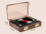 Retro Turntable Style Bluetooth Speaker & CD Player with Display - USB Rechargeable V888-ELOSUNG24774