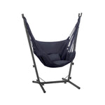 Gardeon Hammock Chair Outdoor Camping Hanging with Stand Grey HM-CHAIR-PILLOW-GREY-H