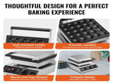 Mini Dutch Pancake Maker, 25PCS 43mm Diameter Dorayaki Baker Machine, 1700W Commercial Electric V952-SYJBJDP25KF07JF6PV3