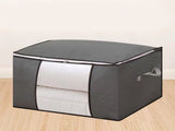 Clothes Storage Bags Fabric Foldable Blanket Storage Container Closet Organizer with Clear Window V1294-YM0901-3117250021311