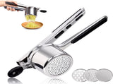 Stainless Steel Potato Press Potato Squeezer Potato Masher Includes 3 Different Texture Discs V1188-MS101-01999-1