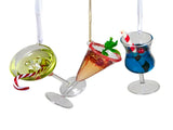 Christabelle 3 Glass Cocktail Christmas Ornaments Assorted Novelty 13cm Xmas Tree Decorations H 112_SHD2001
