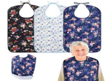 3 Pack Adult Bibs Washable Large Waterproof Clothing Protector with Eating Crumb Catcher for Women V1369-AZ3-W-18913