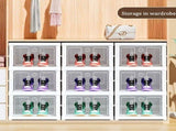 White Black foldable shoe storage boxes, transparent shoe boxes, shoe storage Australia, wardrobe V1347-127-BLA-03454