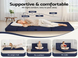 Giselle Foldable Mattress Folding Foam Mattresses Portable Floor Mat Blue Double FOAM-MFM-RAFA-MESH-D