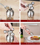 Salt and Pepper Grinder, Manual Stainless Steel Faucet Salt Shakers Mill with Handle, Refillable V1188-WTJ-QDH-01990