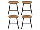 Artiss 4x Bar Stools Kitchen Dining Chairs Counter Stool PU Leather Metal Brown BA-TW-8320-BRX4