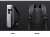 Silver Premium Hard Shell Business Backpack with TSA Lock and USB Charging Port, Waterproof Laptop V888-ELOSUNG17226