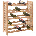 Wine Rack For 25 Bottles Solid Walnut Wood 63x25x73 Cm 43_247101