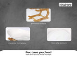 3 Tier Porcelain Fruit Bowl - Ceramic Vegetable Storage With Bamboo Stand V238-SUPDZ-40824953307216