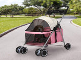 PaWz Pet Stroller Dog Cat Carrier Foldable Pink ST1005-PK