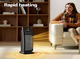 Devanti 2000W Ceramic Tower Heater Space Heaters Indoor Oscillating Black CTH-SQ-2000-BK