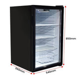 Kolner 130L Mini Bar Fridge Glass Door Beverage Cooler Refrigerator FDG-YGE-BC-130L