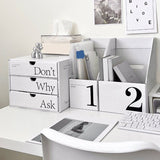 Desk Organizer with Drawer Corrugated Paper 3 Tier Desktop Storage Box for Home Dorm Office White V1294-YM0703-3117230110111