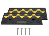 Rubber Curb Ramp 2 Pack, 11 cm Rise Height Heavy-Duty 15 tons Load Capacity Threshold Ramps, V952-SJDLYPDGB2197XYY7V0