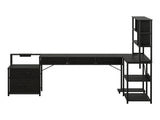 Artiss 200cm L Shaped Gaming Desk Computer Desk with LED Lights & Power Outlets MET-FC-25219-BK-AB