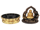 LED Lighted Tabletop Fountain Resin Water Fountain Ornaments Meditating Buddha Statue Home V1294-YM0901-3111200176312