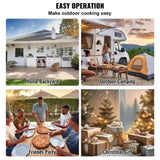 Outdoor Pizza Oven, 12" Wood Fired Pizza Ovens, Pellet Pizza Stove with Built-in Thermometer, with V952-BXPSL12YCKLPK77LXV0
